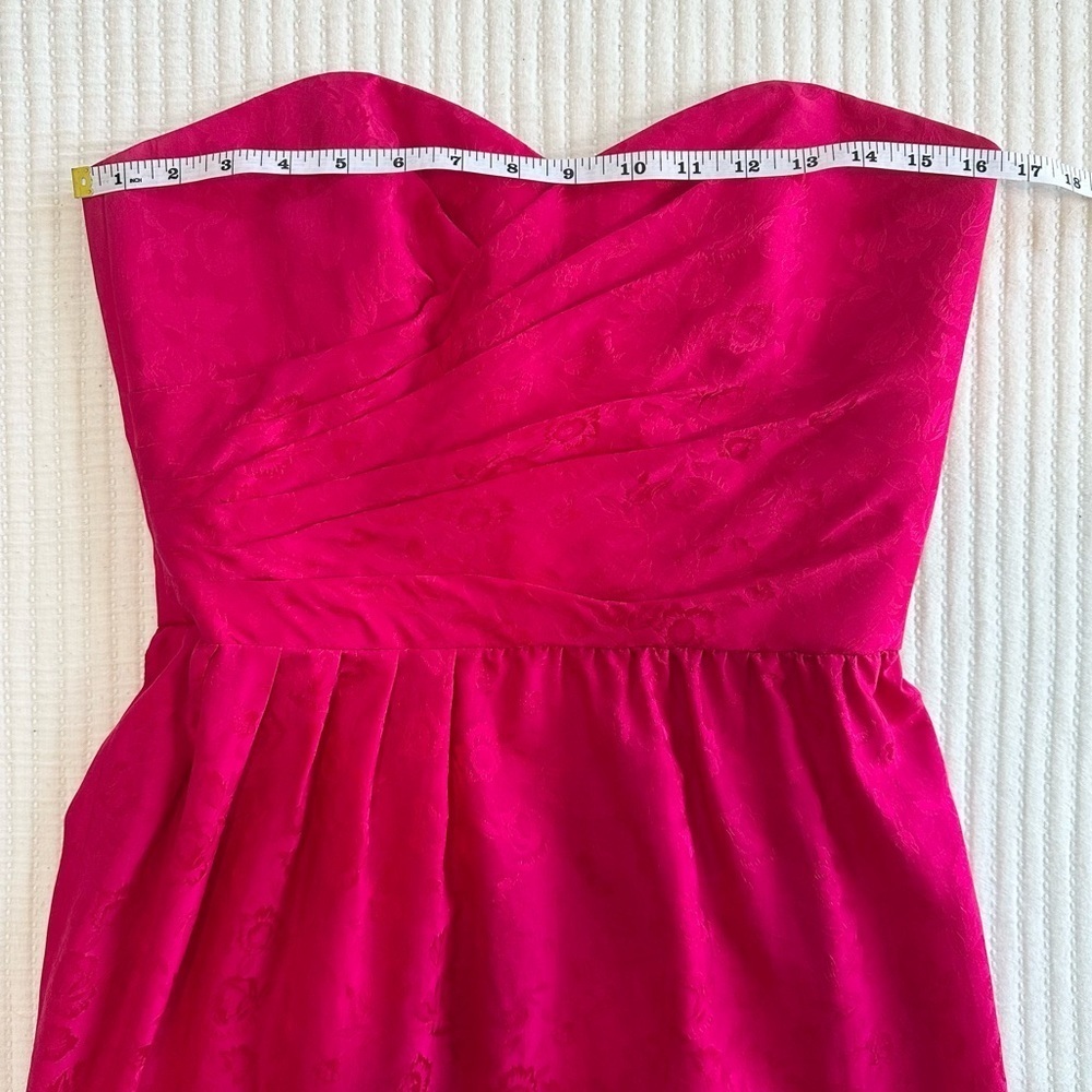 Vintage 100% Silk Pink Sweetheart Strapless Dress - Picture 3 of 7